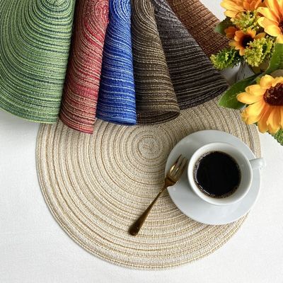 Waterproof Washable Non Slip Mat for Transitional Design Style Placemats in Round Shape