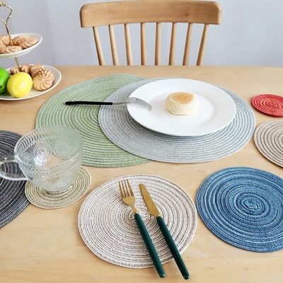 Waterproof Washable Non Slip Mat for Transitional Design Style Placemats in Round Shape
