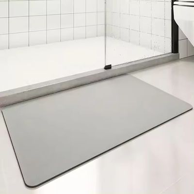 Customized Non Slip Bath Mat Sustainable Light Grey for Bathroom Floor Safety Comfort