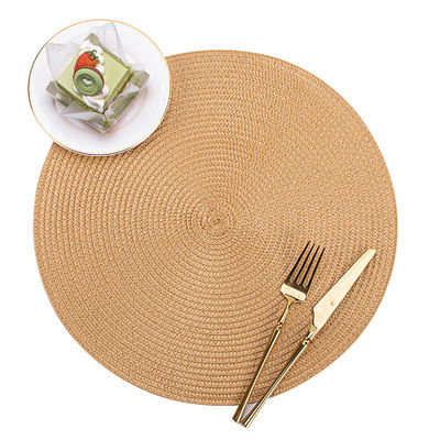 Blue PVC Golden Round Christmas Dining Table Place Mat for Dining Room and Luxury