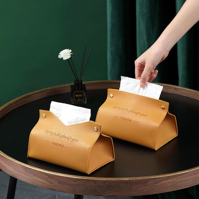 Retro Car Design Leather Square Tissue Box Holder for Reusable Toilet Paper and Decor