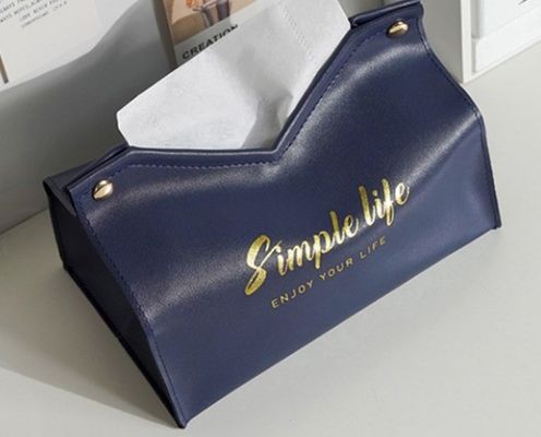 Retro Car Design Leather Square Tissue Box Holder for Reusable Toilet Paper and Decor