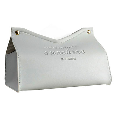 Simple Style Rectangle Custom Luxury Nordic Type PU Leather Gold Paper Tissue Box Cover