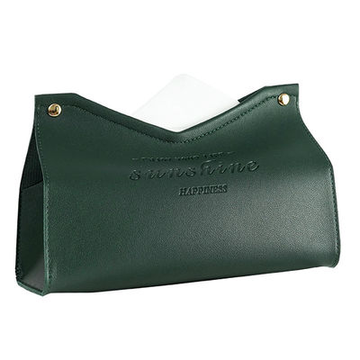 Simple Style Rectangle Custom Luxury Nordic Type PU Leather Gold Paper Tissue Box Cover