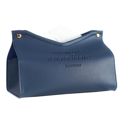 Simple Style Rectangle Custom Luxury Nordic Type PU Leather Gold Paper Tissue Box Cover