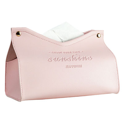 Simple Style Rectangle Custom Luxury Nordic Type PU Leather Gold Paper Tissue Box Cover