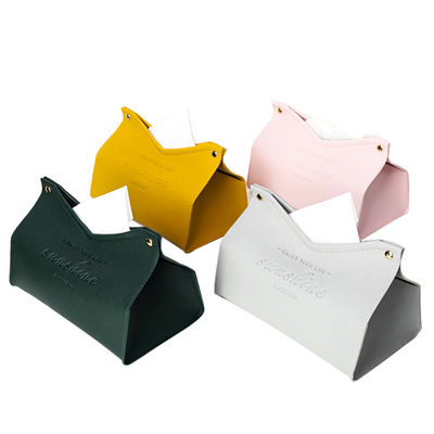 Stylish Yellow Nordic Home Room Kitchen Car PU Leather Tissue Box Napkin Cover Holder