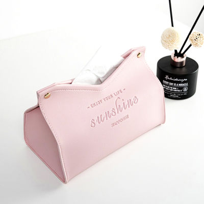 Stylish Yellow Nordic Home Room Kitchen Car PU Leather Tissue Box Napkin Cover Holder