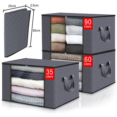 Non Woven Storage Box With Lids And Handle for Organizing Clothes Rectangle Load ＞10kg