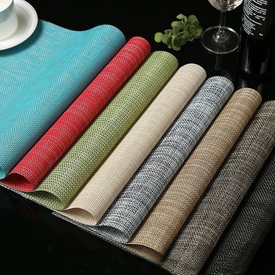 Customized Logo Acceptable Square Plastic Washable PVC Placemats for Table Decoration