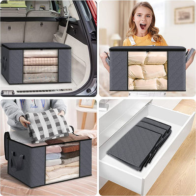 Non Woven Storage Box With Lids And Handle for Organizing Clothes Rectangle Load ＞10kg