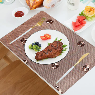 Custom Logo Accepted PVC Small Flower Ginkgo Biloba Pattern Place Mat for Kitchen Table