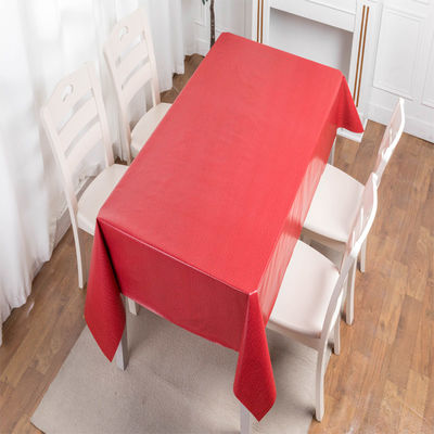 Printed PVC Rectangle Tablecloth for Dining Table Stain-resistant and Waterproof