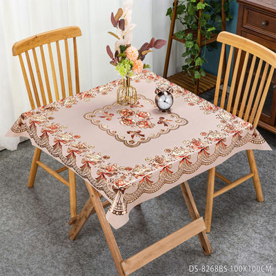 Oil-Proof PVC Round Plaid Tablecloth for 10-Person White Round Table Classic Style