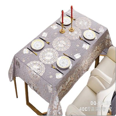 120 Inch Round Christmas PVC Tablecloth Oilproof and Stain Resistant for Square Table