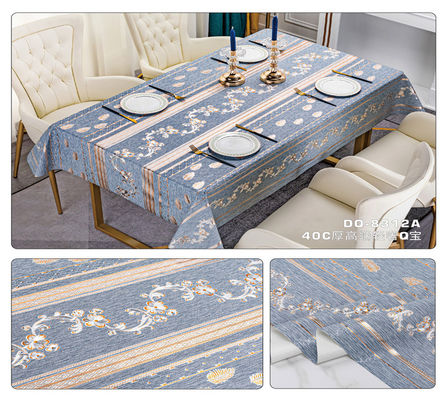 137cm*20m Waterproof Blue Golden Dining Wedding Nonwoven Waterproof Table Cloth Cover
