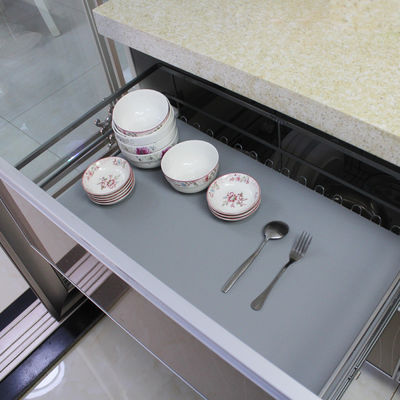 Waterproof Cabinet Shelf Mat with Diamond Pattern Non-Slip Bathroom Drawer Liner Eva Grey
