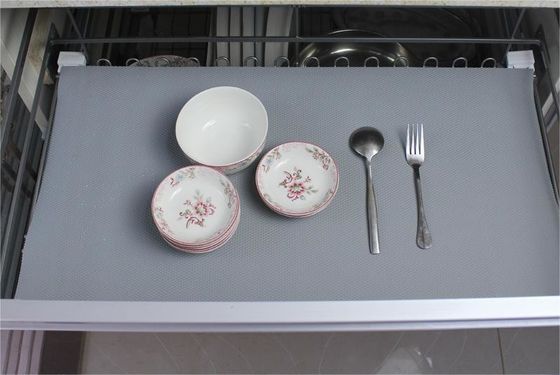 Waterproof Cabinet Shelf Mat with Diamond Pattern Non-Slip Bathroom Drawer Liner Eva Grey