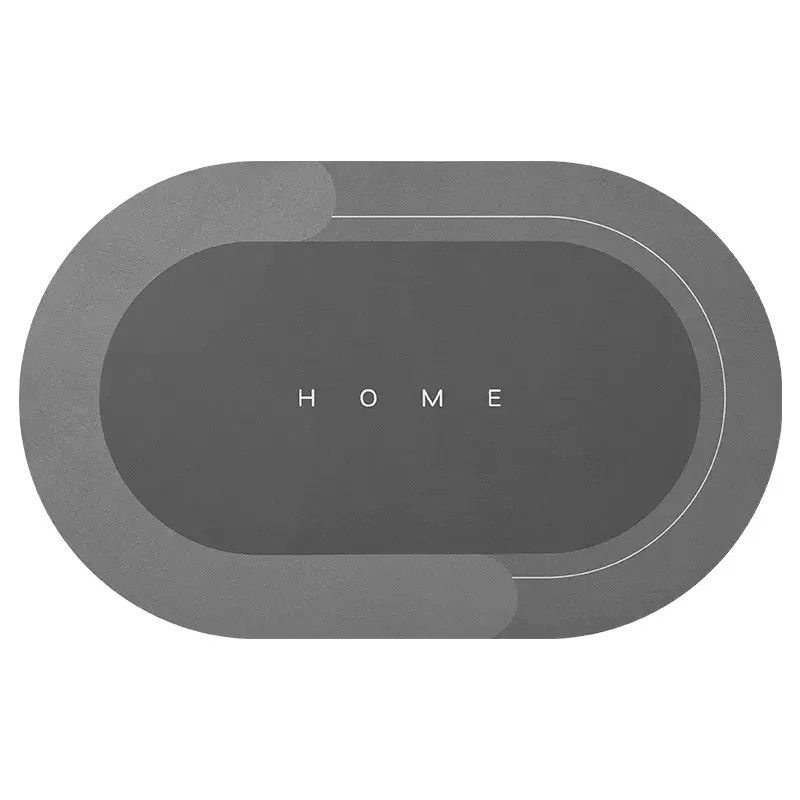 Non-Slip Diatomite Dark Gray Mat Quick-Drying and Waterproof for Home Kitchen