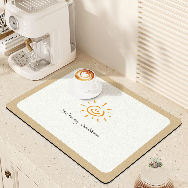 Stocked Soft Diatomite Anti Slip Absorbent Kitchen Drain Dish Coffer Bar Quick Drying Mat