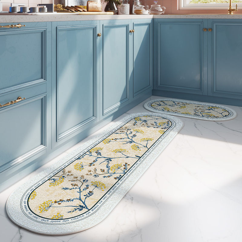 Interlocking Bathroom and Kitchen Floor Mats with Waterproof Polyester Fiber Material