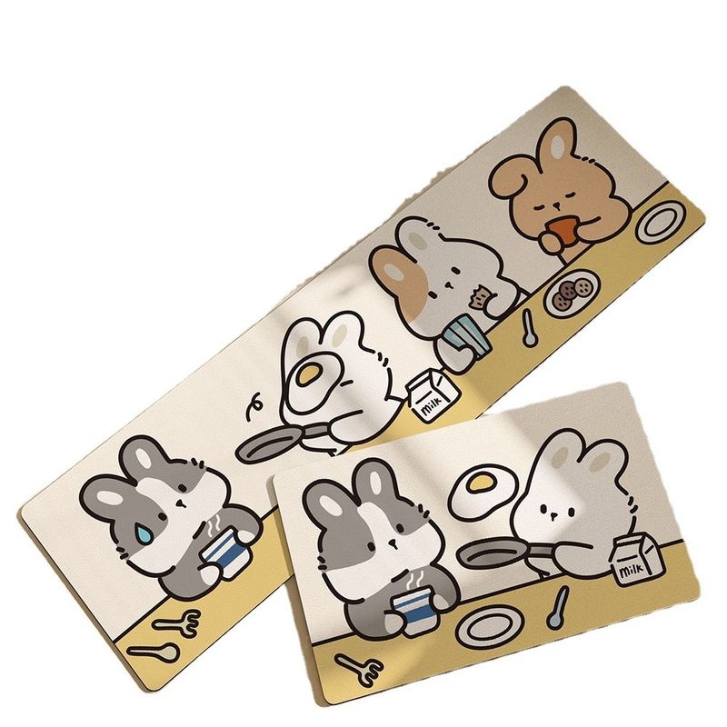 Rubber Nordic Style Printed Kitchen Mat for Living Room Carpet Bedroom Rug Home Decor