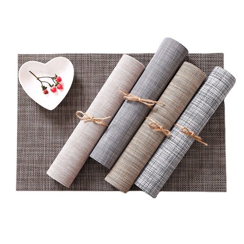 Customized Logo Acceptable Square Plastic Washable PVC Placemats for Table Decoration